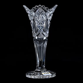 Trumpet Vase, American Brilliant Cut Glass