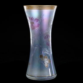 Vase, Two Color Acid Cut Floral Design, Attributed To Sinclaire