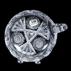 Handled Nappy, American Brilliant Cut Glass, Erie Pattern By J. Hoare