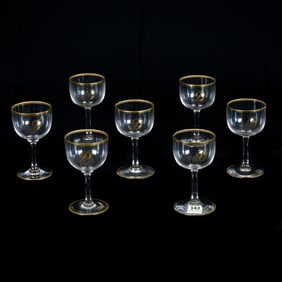 (7) Wine Stems, Unmarked Dorflinger Honesdale Style