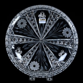 Three Footed Bowl, American Brilliant Cut Glass