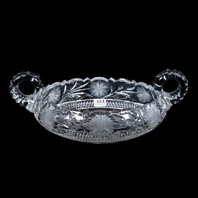 Two Handled Bowl, American Brilliant Cut Glass