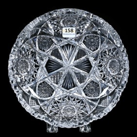 Low Bowl, American Brilliant Cut Glass, Signed Libbey