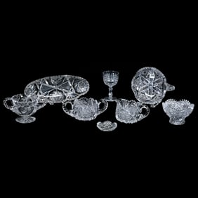 (7) Miscellaneous American Brilliant Cut Glass Items