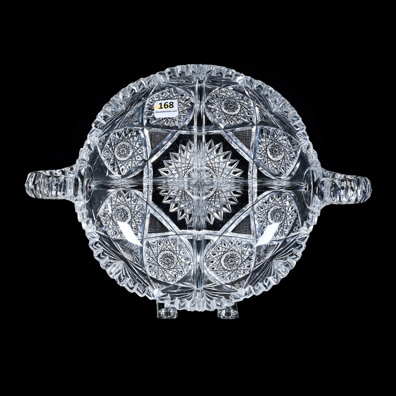 Two Handled, Four Division Bowl, American Brilliant Cut Glass (1 of 2)