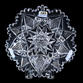 Plate, American Brilliant Cut Glass, Signed Clark, Unnamed Pattern, Resembles Yolanda