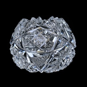 Miniature Rose Bowl, American Brilliant Cut Glass,