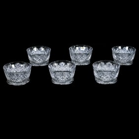 (6) Fingerbowls, American Brilliant Cut Glass, Diamonds Of Crosscutting With Fan Highlights
