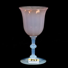 Wine Stem, Circa 1915 Poppy Opalescent, Shape #618 By Dorflinger
