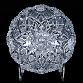 Bowl, American Brilliant Cut Glass, Signed Hawkes Devonshire Pattern