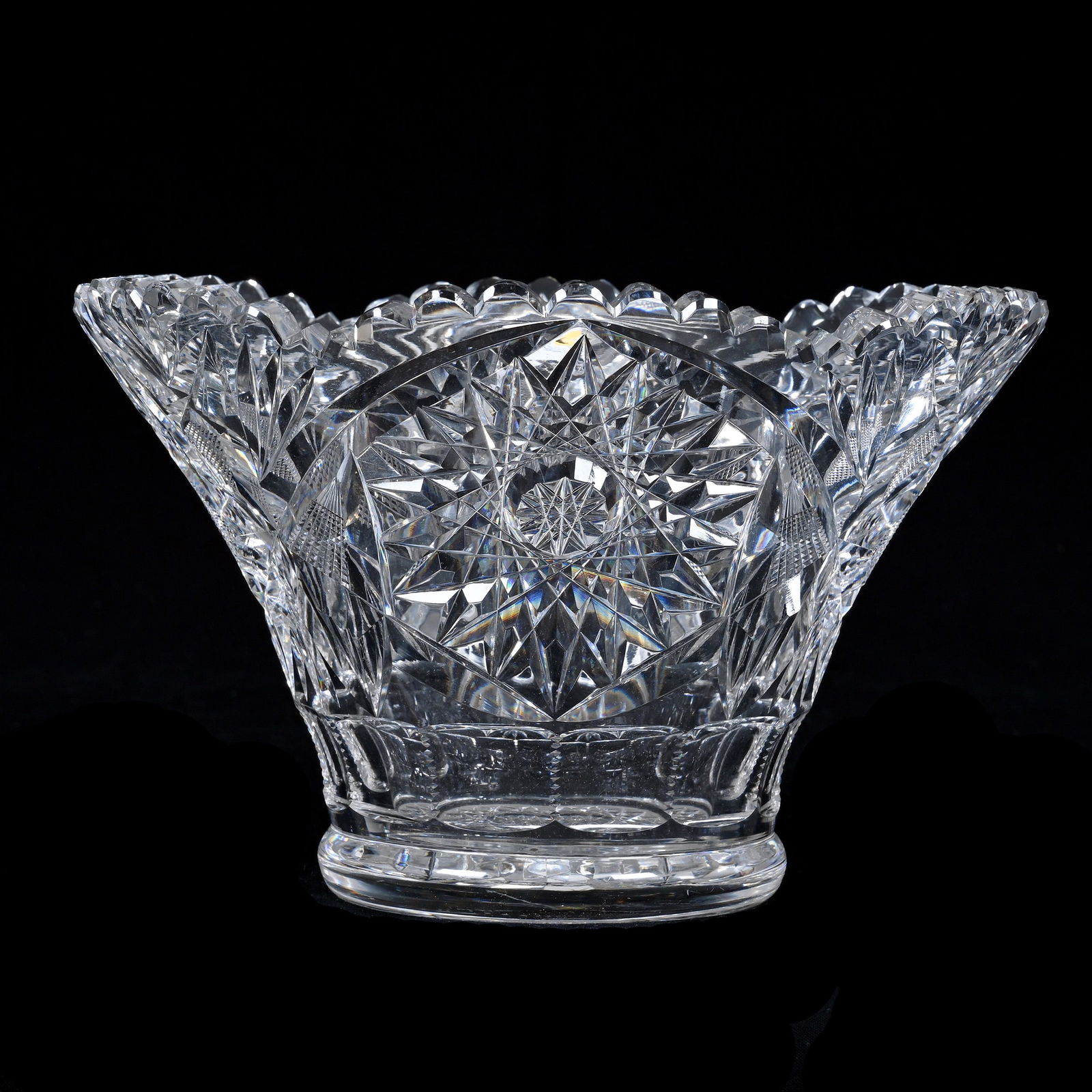 Flared Salad Bowl, American Brilliant Cut Glass, Signed Libbey (1 of 3)