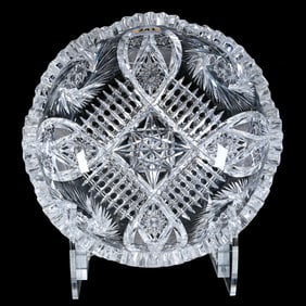 Bowl, American Brilliant Cut Glass, Signed Fry Derby Pattern