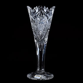 Trumpet Vase, American Brilliant Cut Glass