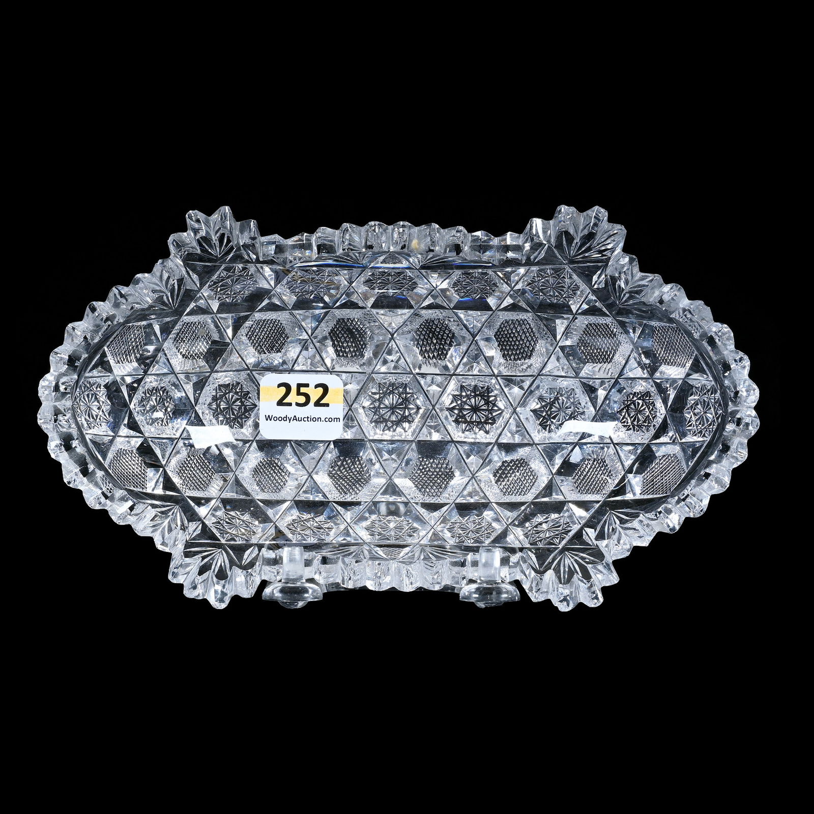 Relish Dish, American Brilliant Cut Glass, Crosscutting Buttons And Hobstar Buttons (1 of 6)