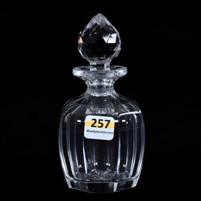 Cologne Bottle, American Brilliant Cut Glass, Signed Hawkes Flute Pattern