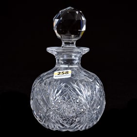 Cologne Bottle, American Brilliant Cut Glass, Hobstar, Crosscutting, Bar, And Fan Motif