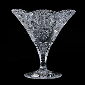 Tazza, American Brilliant Cut Glass, Pattern Resembles Plymouth By Meriden
