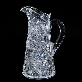 Pitcher, American Brilliant Cut Glass