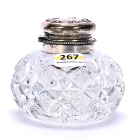 Ink Well/Paper Weight, American Brilliant Cut Glass