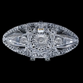 Folded Celery Tray, American Brilliant Cut Glass, Fredericka Pattern Designed By W.C. Anderson