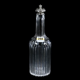 Barber's Bottle, American Brilliant Cut Glass, By Meriden