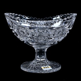Pedestal Banana Bowl, American Brilliant Cut Glass