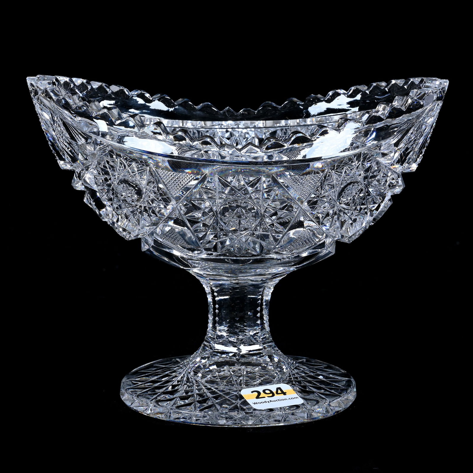 Pedestal Banana Bowl, American Brilliant Cut Glass (1 of 6)