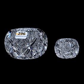 (2) Salt Dips, (1) Master And (1) Individual, American Brilliant Cut Glass, Marlboro By Dorflinger