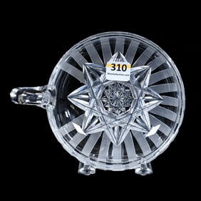 Handled Nappy, American Brilliant Cut Glass, Signed Hawkes, Newport Patten