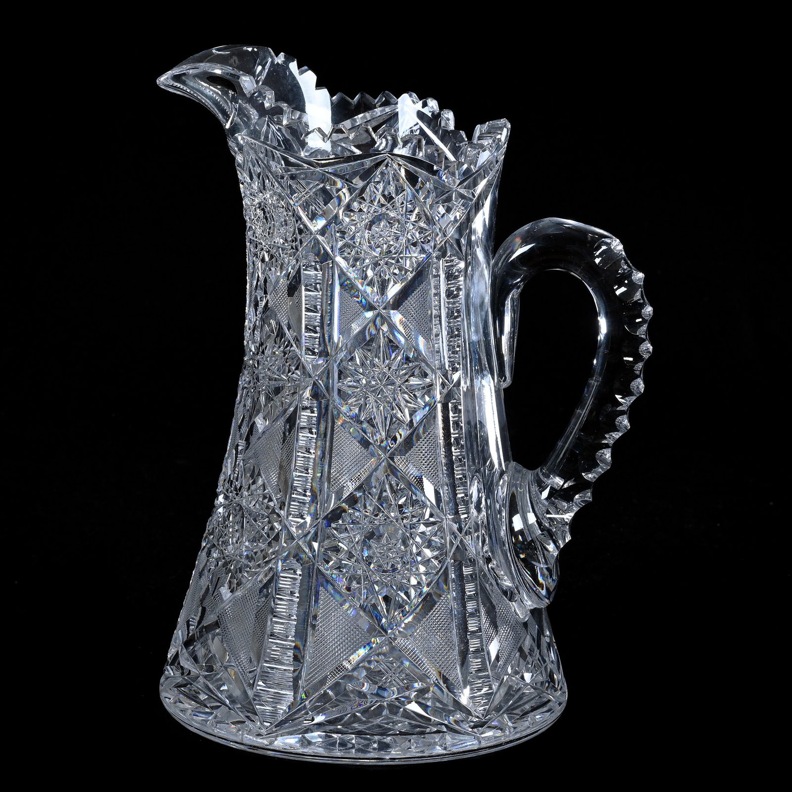 Pitcher, American Brilliant Cut Glass, Juliette Pattern By Irving (1 of 4)