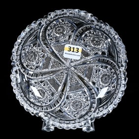 Nappy, Figure 8 Pattern By Pitkin & Brooks, American Brilliant Cut Glass