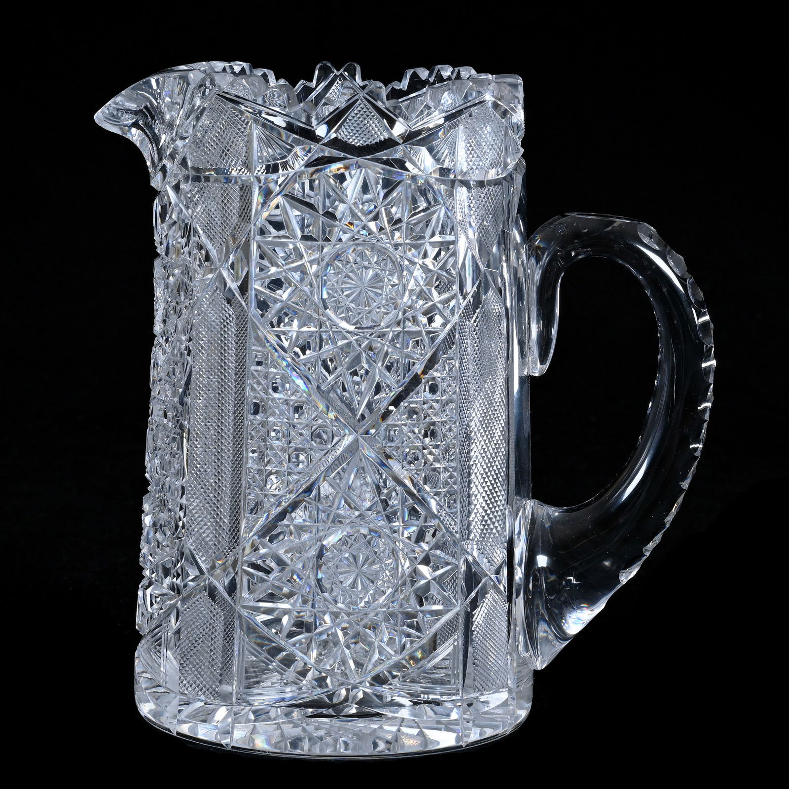 Pitcher, American Brilliant Cut Glass, Pattern #33 By Elmira (1 of 3)