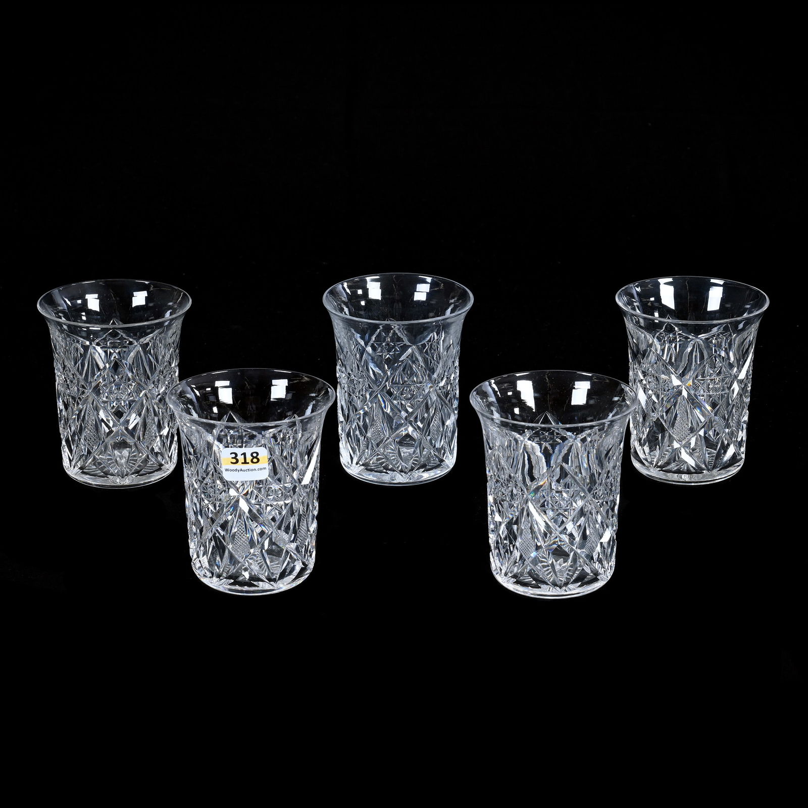 (5) Tumblers, American Brilliant Cut Glass, Gladys Pattern By Hawkes (1 of 3)