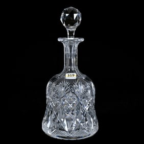 Bell Shape Decanter, American Brilliant Cut Glass, Marlboro Pattern By Dorflinger