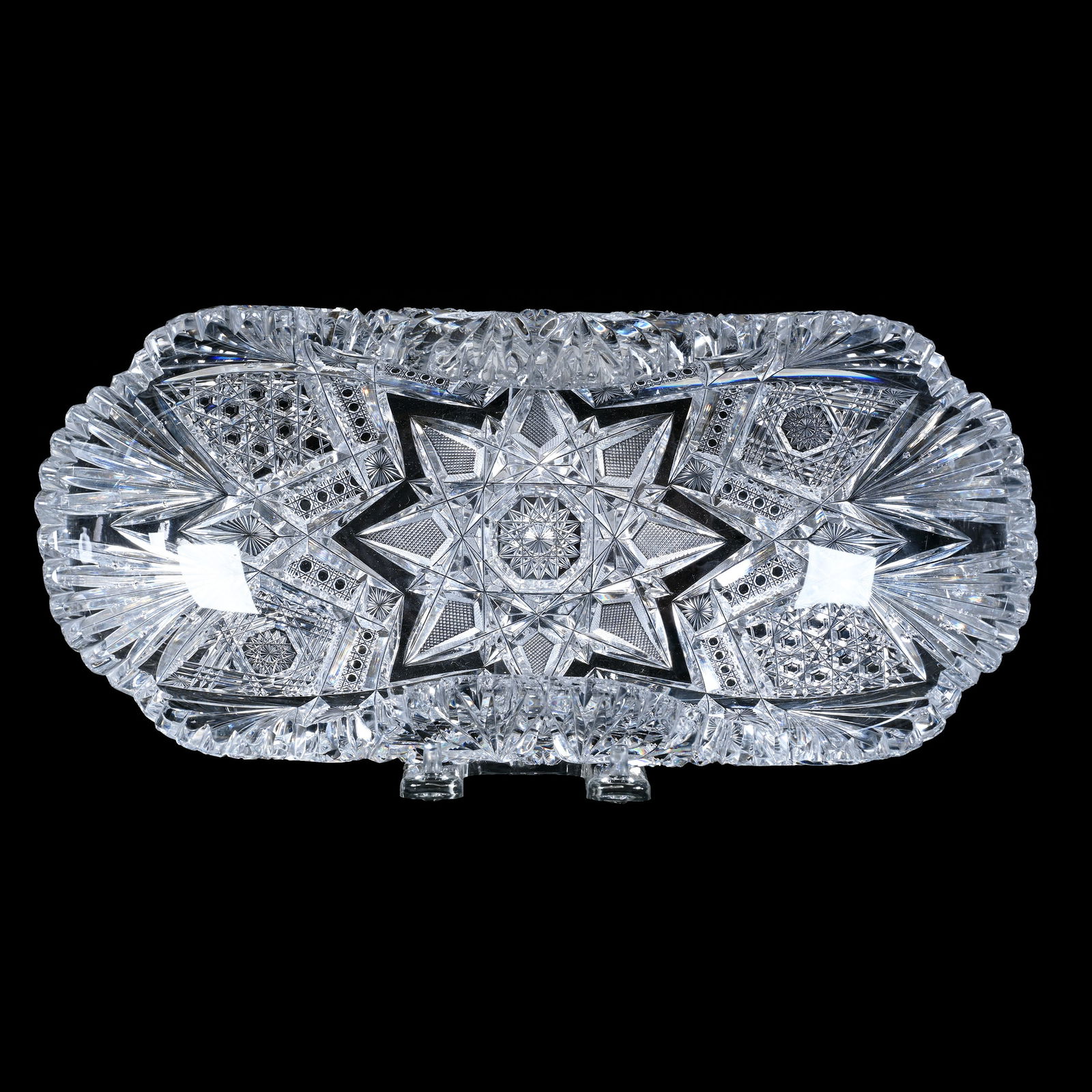 Folded Bread Tray, American Brilliant Cut Glass, Signed Libbey Imperial Pattern (1 of 6)