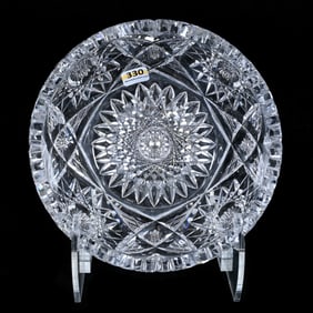 Bowl, Flat Bottom, American Brilliant Cut Glass, Signed Libbey Sultana Pattern