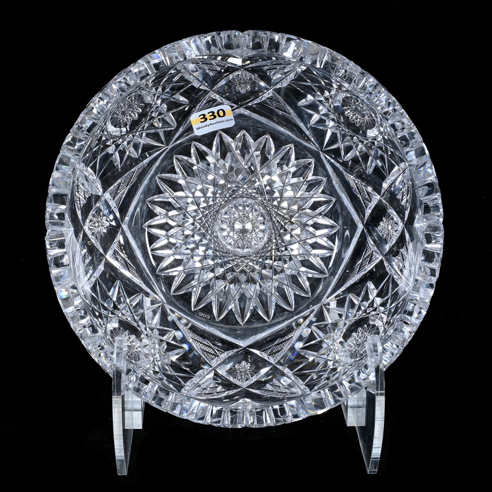 Bowl, Flat Bottom, American Brilliant Cut Glass, Signed Libbey Sultana Pattern (1 of 3)