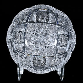 Bowl, American Brilliant Cut Glass, Libbey Blank (Star & Circle Mark)