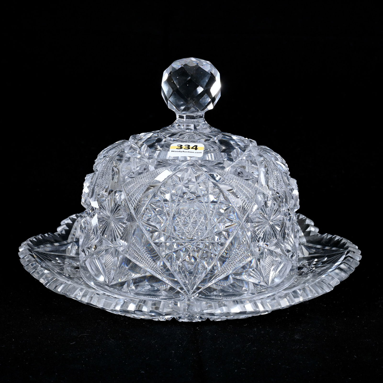 Covered Cheese Dish, American Brilliant Cut Glass (1 of 3)