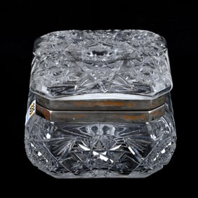 Square Jewel Box, American Brilliant Cut Glass