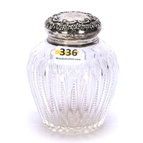 Covered Jar, American Brilliant Cut Glass, Prism Cut Body With Punty Highlights By Meriden