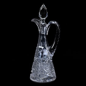 Cruet Bottle, American Brilliant Cut Glass, Alhambra Pattern By Meriden