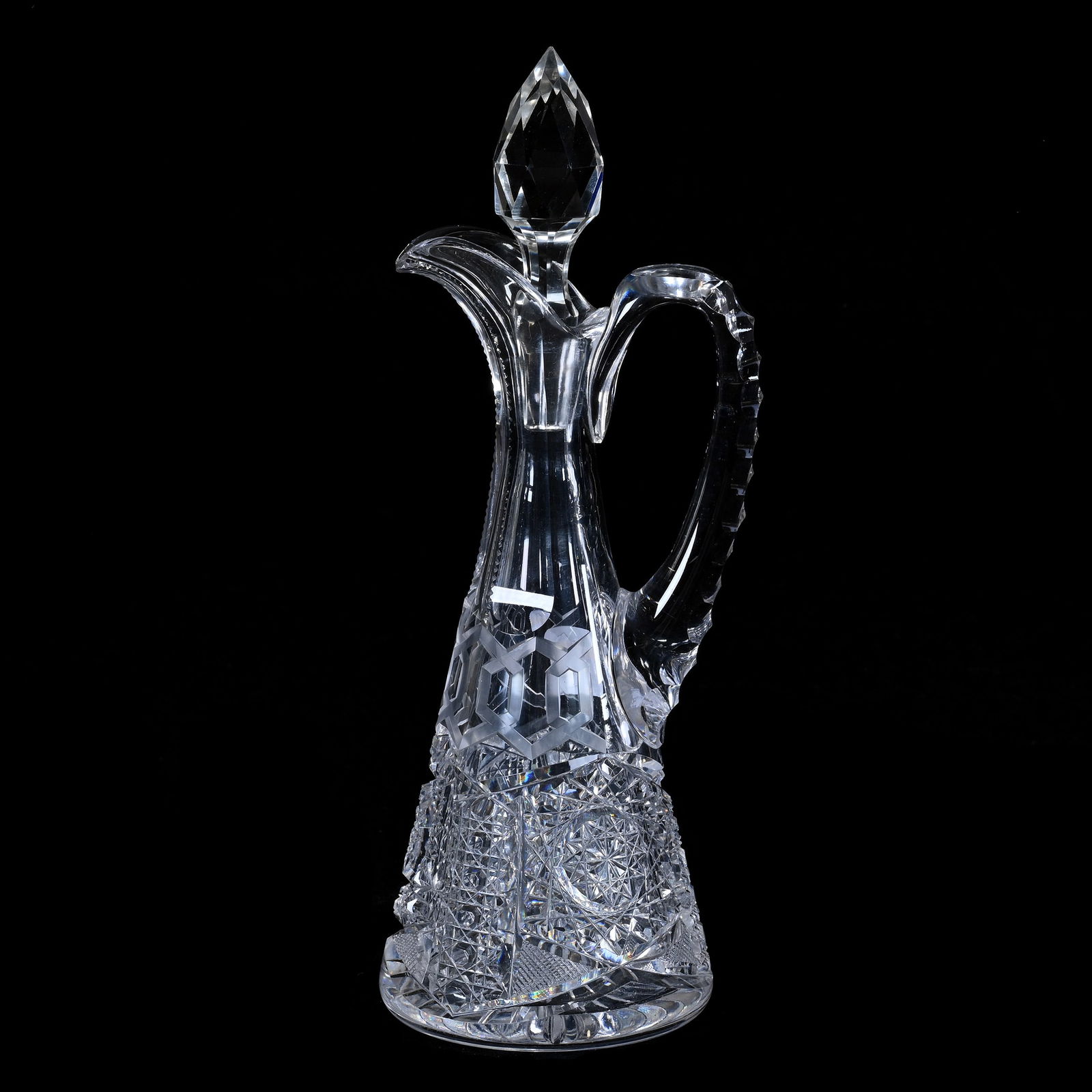 Cruet Bottle, American Brilliant Cut Glass, Alhambra Pattern By Meriden (1 of 3)