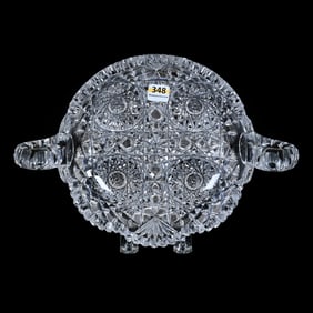 Low Bowl, Two Handles, American Brilliant Cut Glass