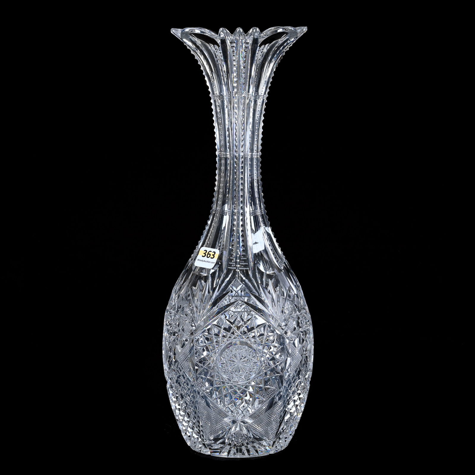 Vase, American Brilliant Cut Glass, Hobstar, Crosscutting, Fan And Crosscut Diamond Motif (1 of 4)