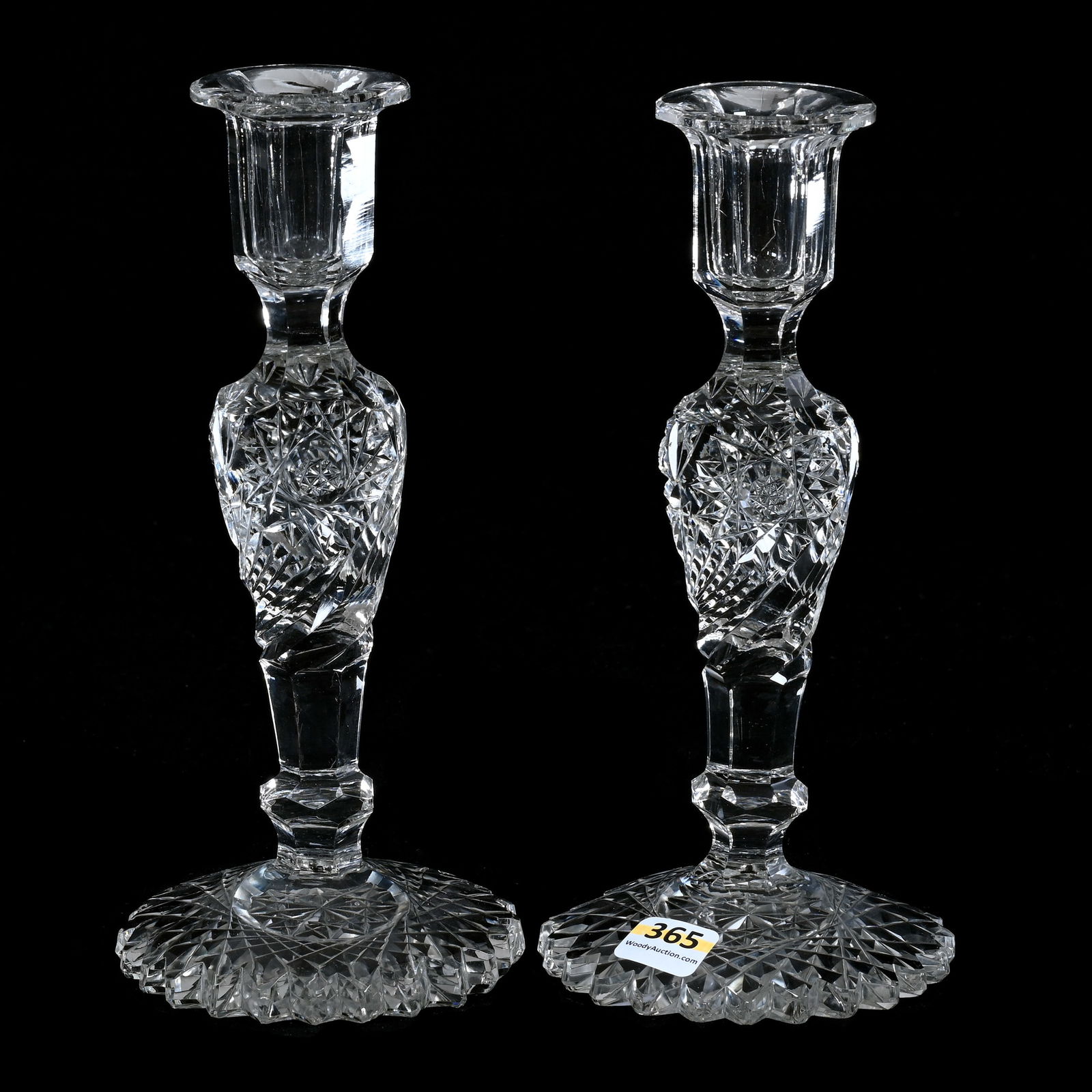 Pair Candlesticks, American Brilliant Cut Glass (1 of 2)