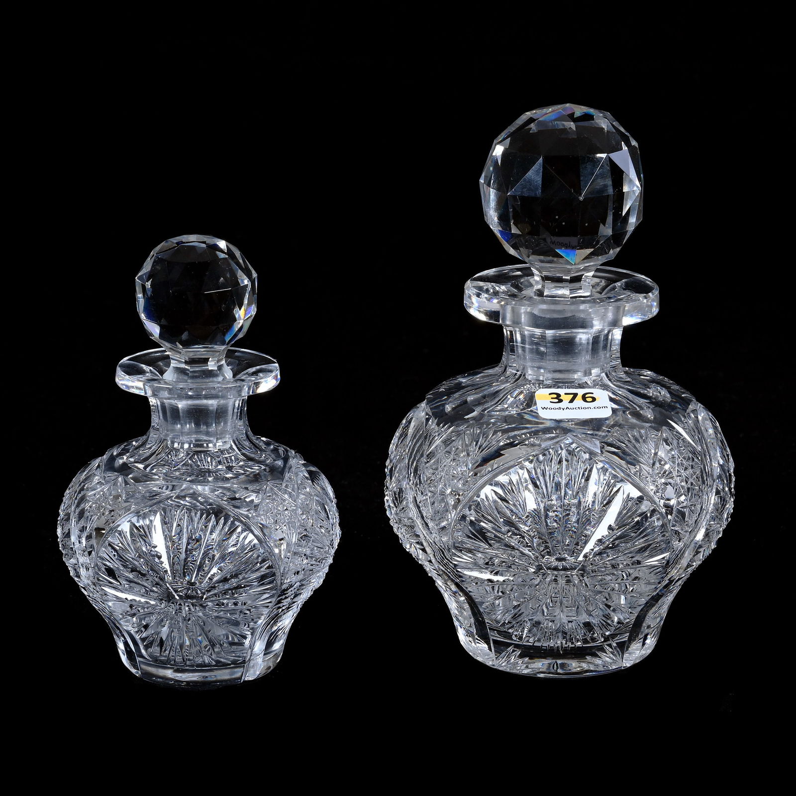 Perfume & Cologne Bottles, American Brilliant Cut Glass, Sunburst Pattern (1 of 3)