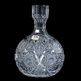 Water Carafe, American Brilliant Cut Glass, American Beauty Pattern By Straus