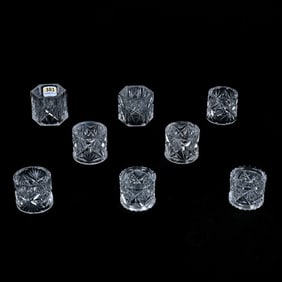 (8) Napkin Rings, American Brilliant Cut Glass