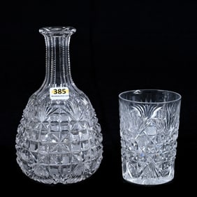 Tumble-Up, American Brilliant Cut Glass, Strawberry Diamond & Star Pattern By Clark